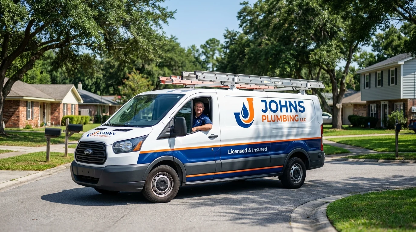 Johns Plumbing LLC service van in Richland, GA
